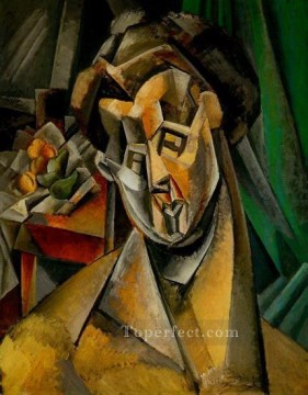Pablo Picasso Painting - Mujer con peras 1909 cubista Pablo Picasso